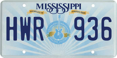 MS license plate HWR936