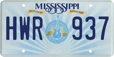 MS license plate HWR937