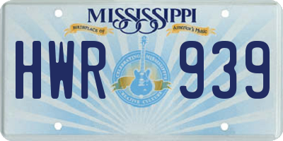 MS license plate HWR939