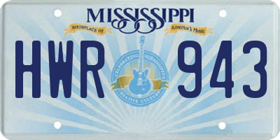 MS license plate HWR943