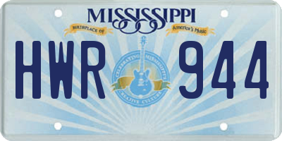 MS license plate HWR944