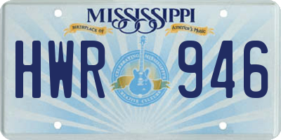 MS license plate HWR946