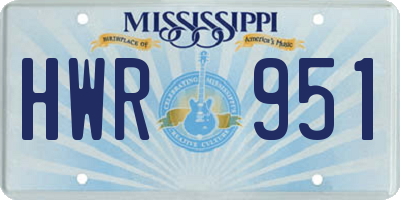 MS license plate HWR951