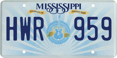 MS license plate HWR959