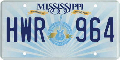 MS license plate HWR964