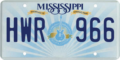 MS license plate HWR966