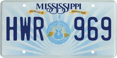 MS license plate HWR969