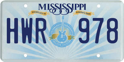 MS license plate HWR978