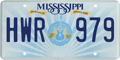 MS license plate HWR979