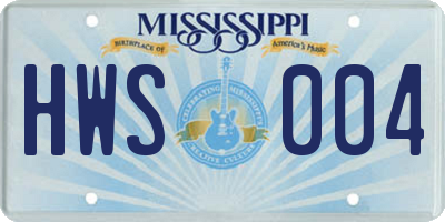MS license plate HWS004