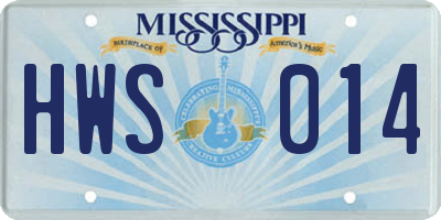MS license plate HWS014