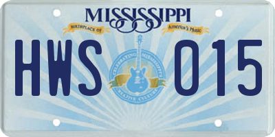 MS license plate HWS015