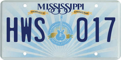 MS license plate HWS017