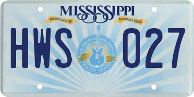 MS license plate HWS027