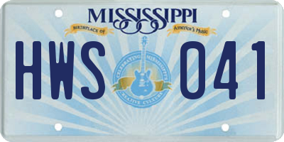 MS license plate HWS041