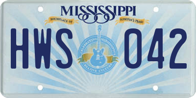 MS license plate HWS042