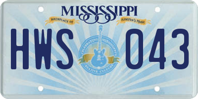 MS license plate HWS043