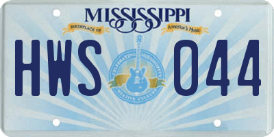 MS license plate HWS044