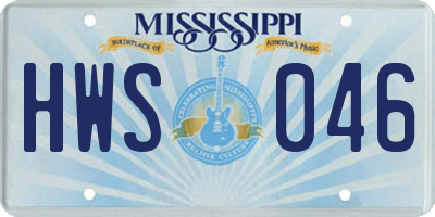 MS license plate HWS046