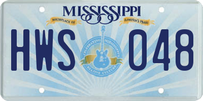 MS license plate HWS048