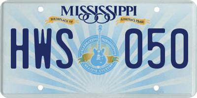 MS license plate HWS050
