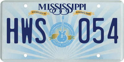 MS license plate HWS054