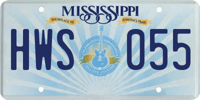 MS license plate HWS055