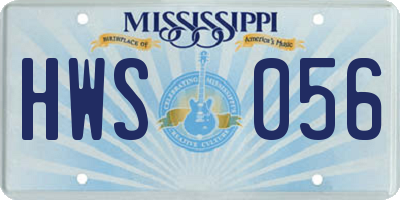 MS license plate HWS056