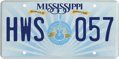 MS license plate HWS057