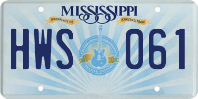 MS license plate HWS061