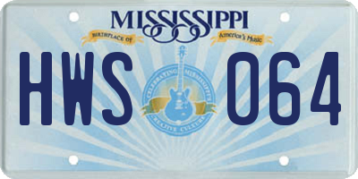 MS license plate HWS064
