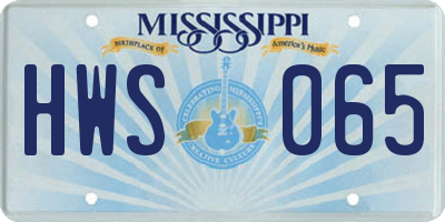 MS license plate HWS065