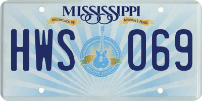 MS license plate HWS069