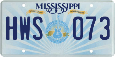 MS license plate HWS073