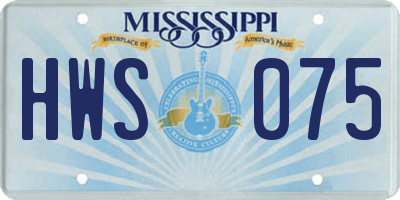 MS license plate HWS075