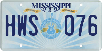 MS license plate HWS076