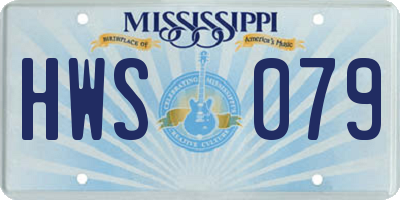 MS license plate HWS079