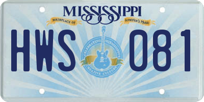 MS license plate HWS081