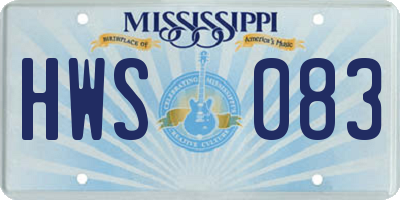 MS license plate HWS083