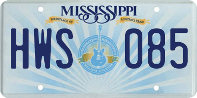 MS license plate HWS085