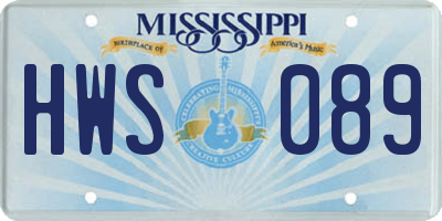 MS license plate HWS089