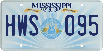 MS license plate HWS095