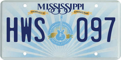 MS license plate HWS097