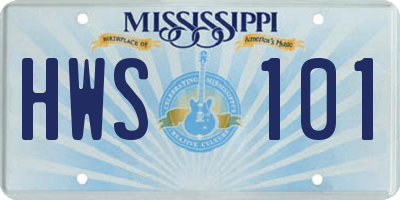 MS license plate HWS101