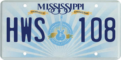 MS license plate HWS108