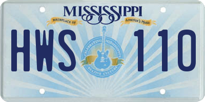 MS license plate HWS110