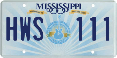 MS license plate HWS111