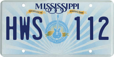 MS license plate HWS112