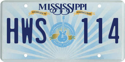 MS license plate HWS114