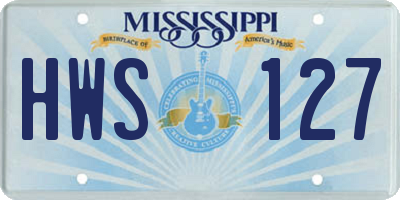 MS license plate HWS127